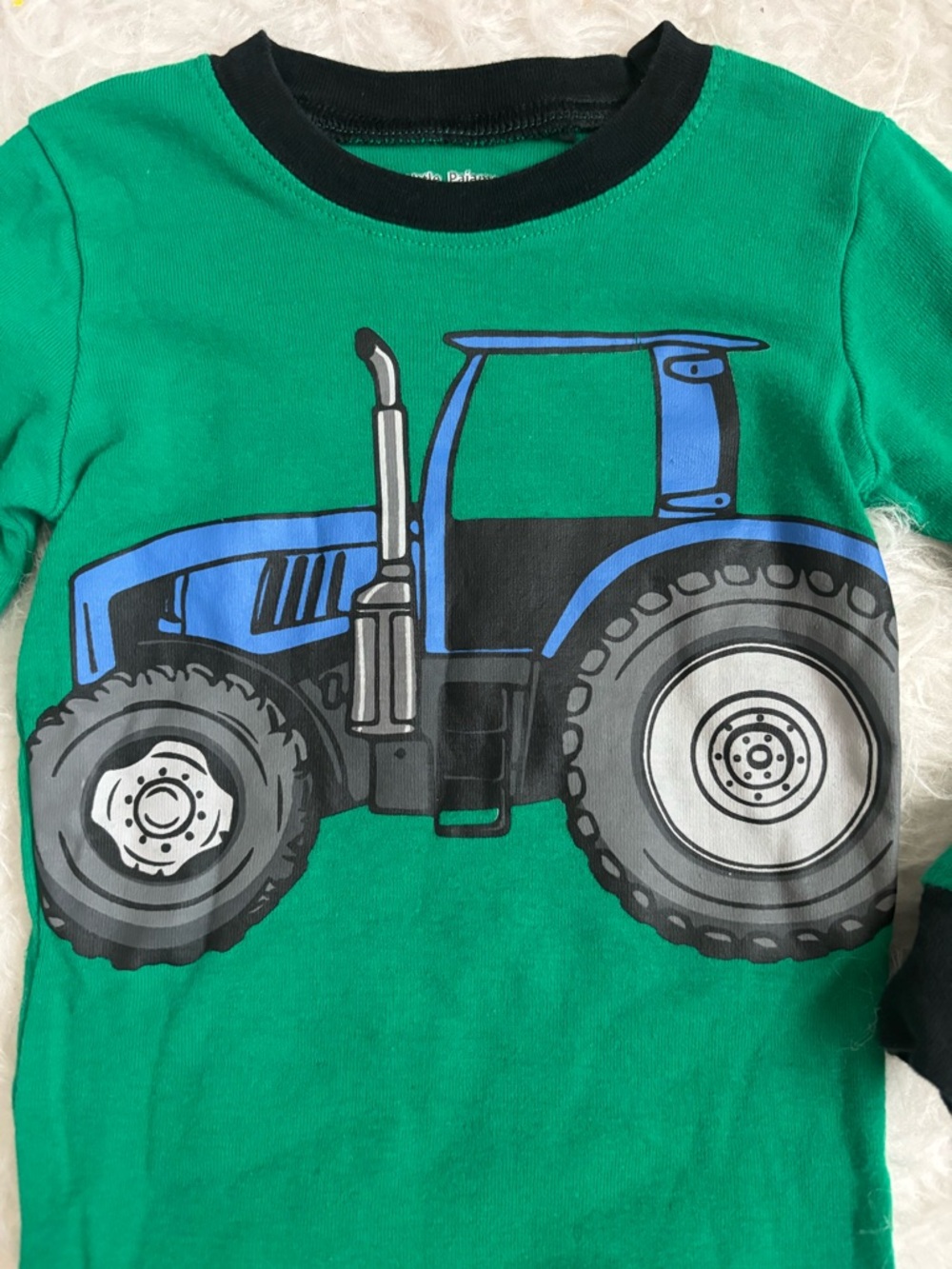 100% Cotton Green Farm Tractor AOP Kids Pajama Set - Picture 4 of 4